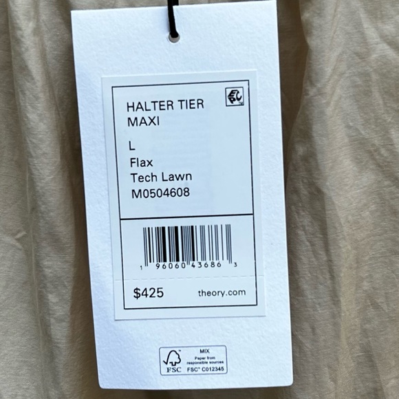 NWT - Theory halter maxi dress-size L - Picture 8 of 10